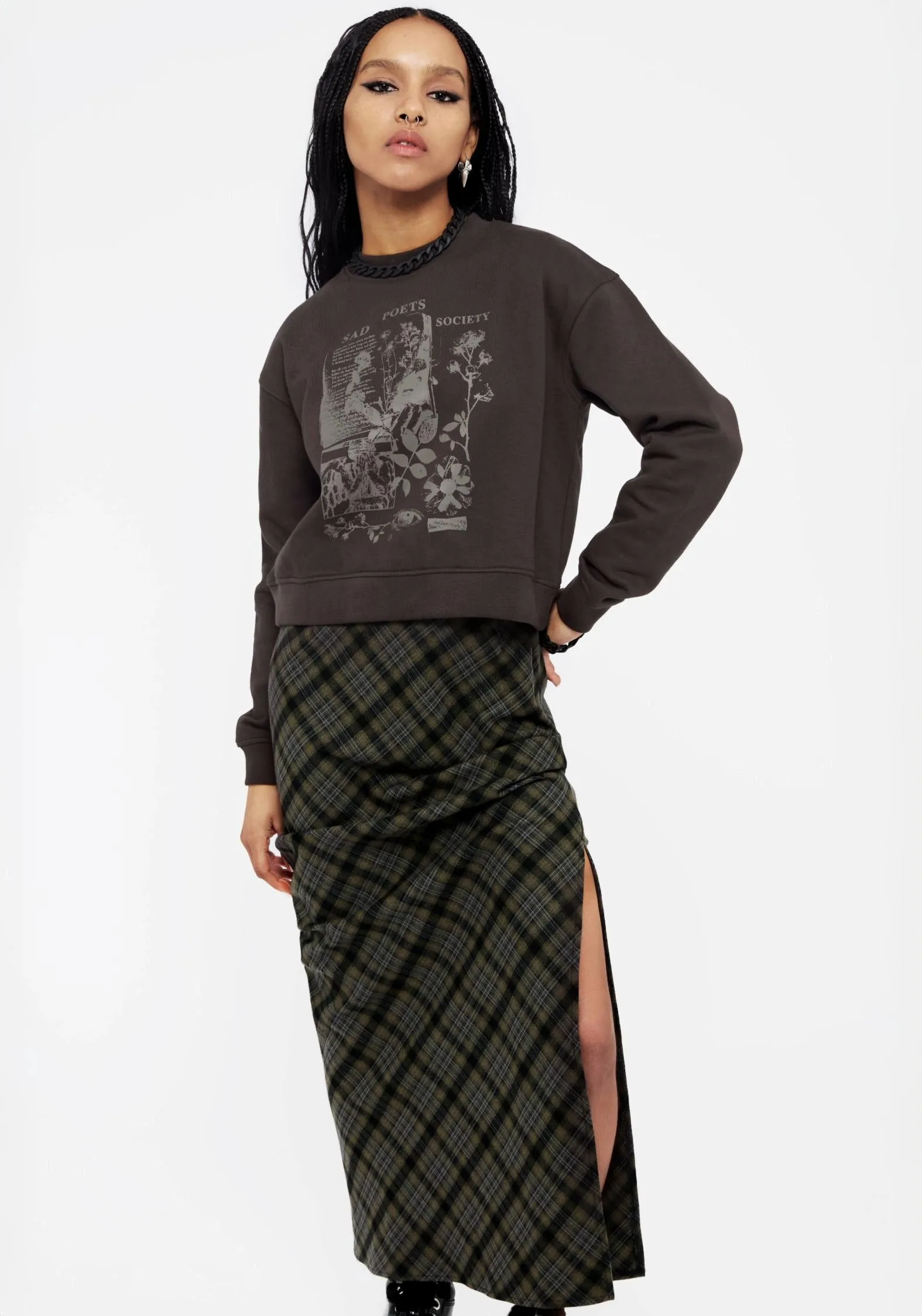 Sad Poets Graphic Print Crop Sweater sold by Disturbia product image thumbnail 5