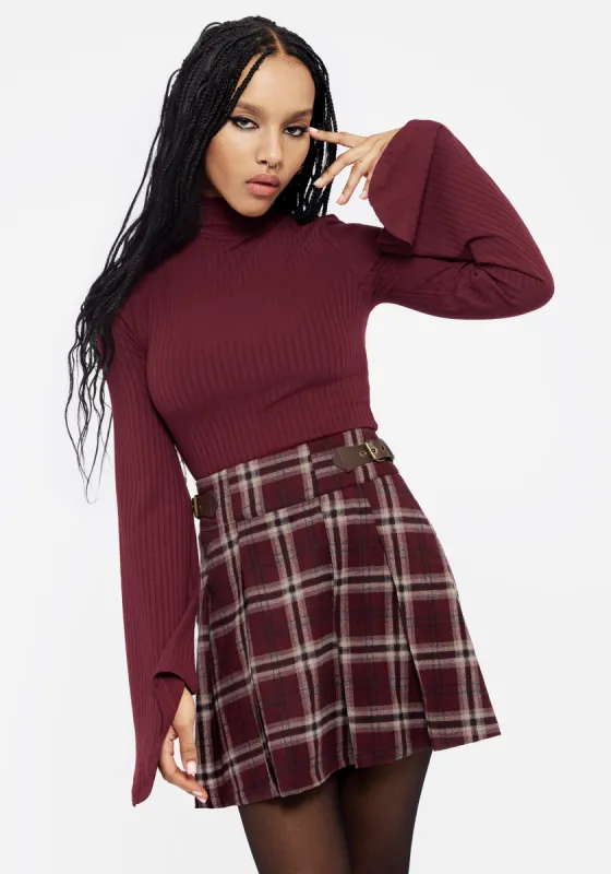 Amata Flared Sleeve Top - Red sold by Disturbia