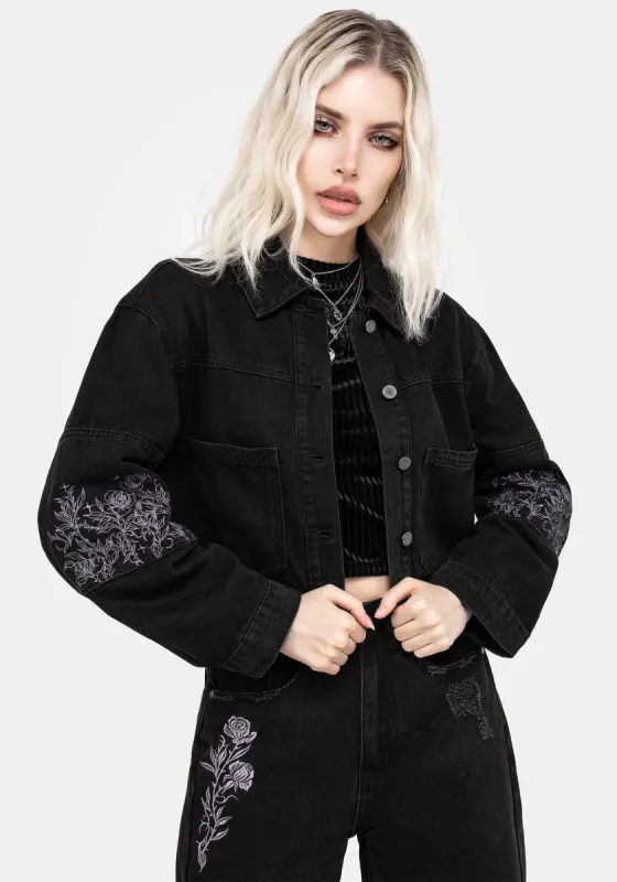 Deadhead Embroidered Denim Carpenter Jacket sold by Disturbia