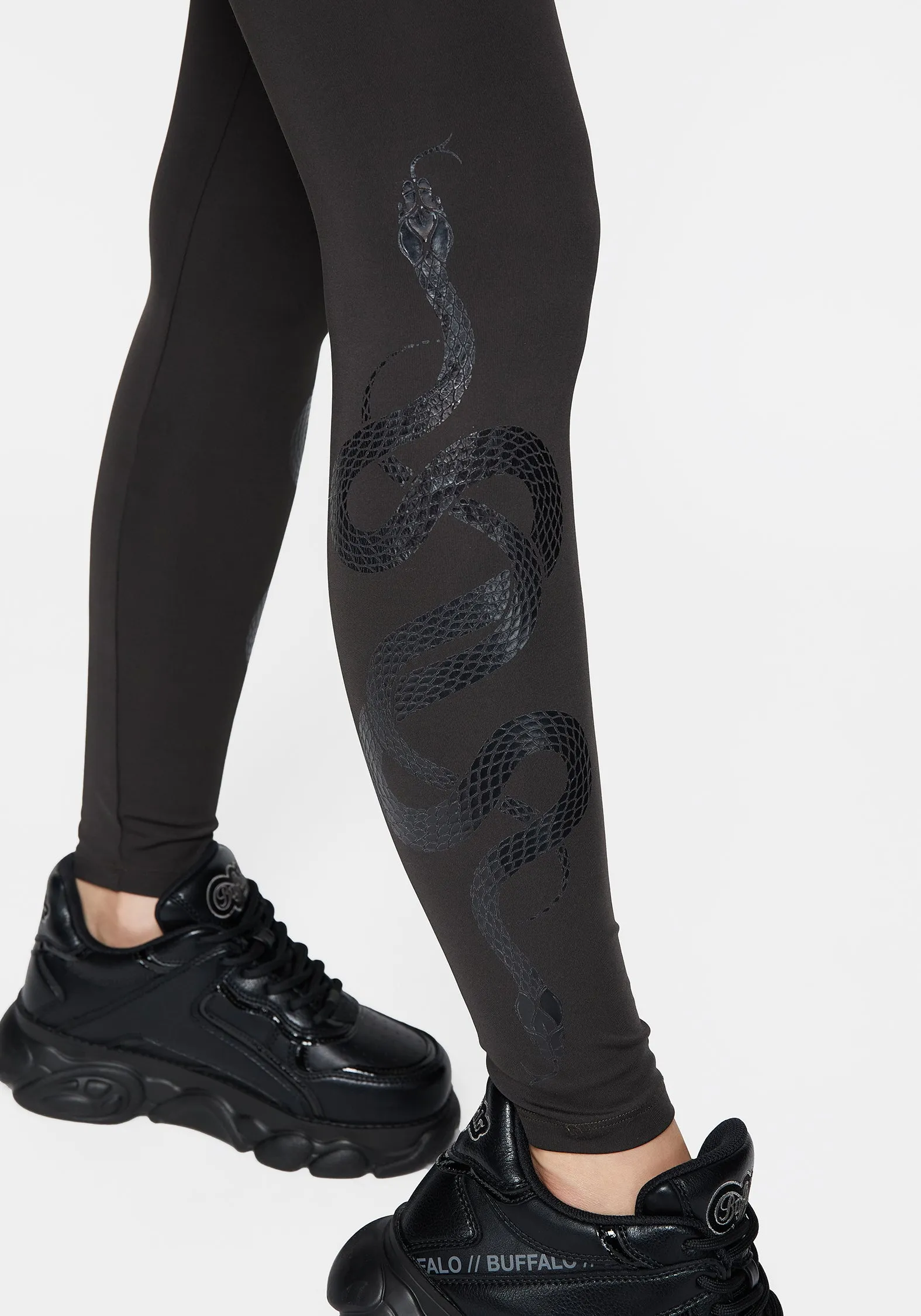 Venin Snake Athleisure Leggings - Charcoal sold by Disturbia product image thumbnail 2