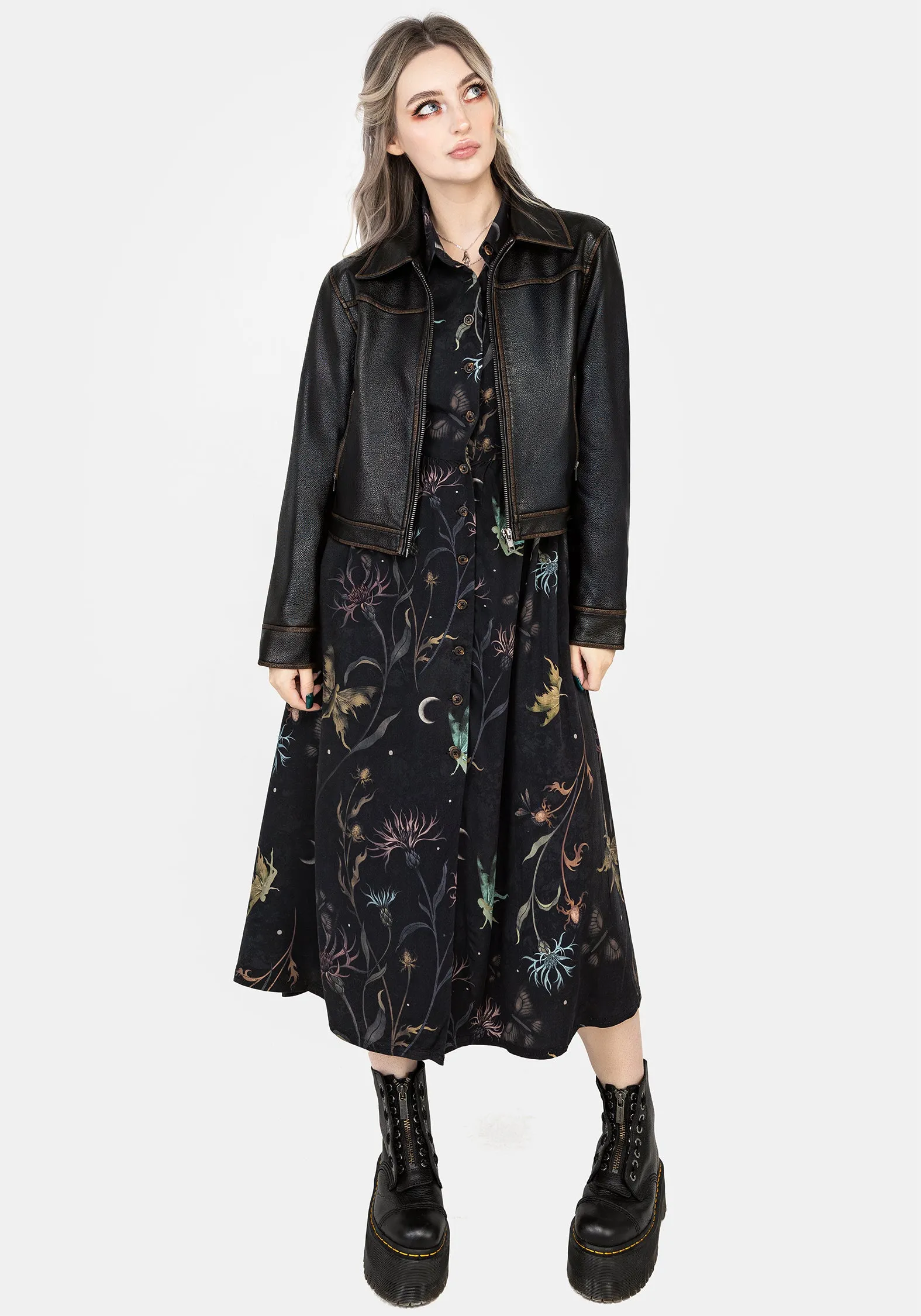 Rosanella Floral Print Midi Shirt Dress sold by Disturbia product image thumbnail 5