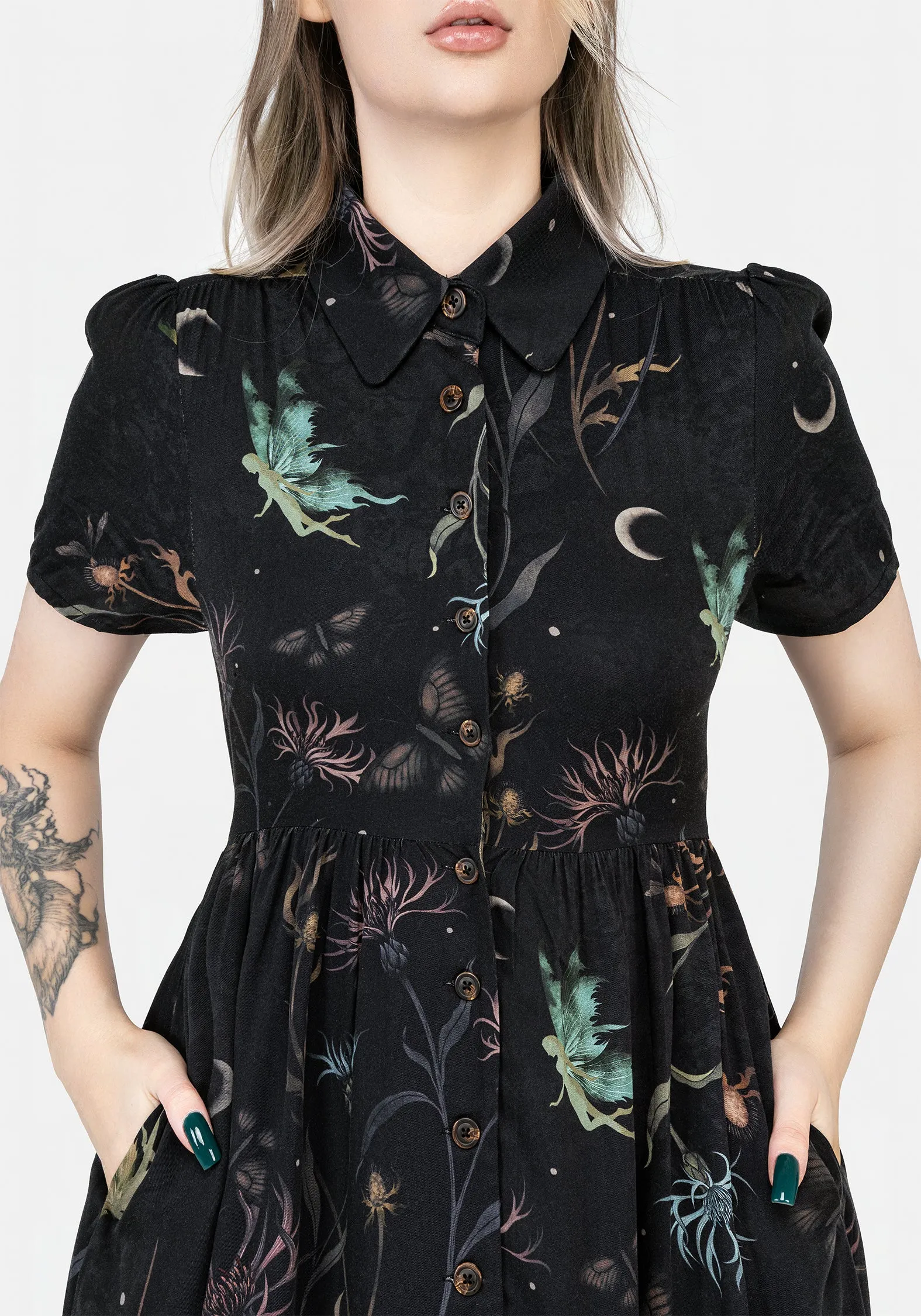 Rosanella Floral Print Midi Shirt Dress sold by Disturbia product image thumbnail 2