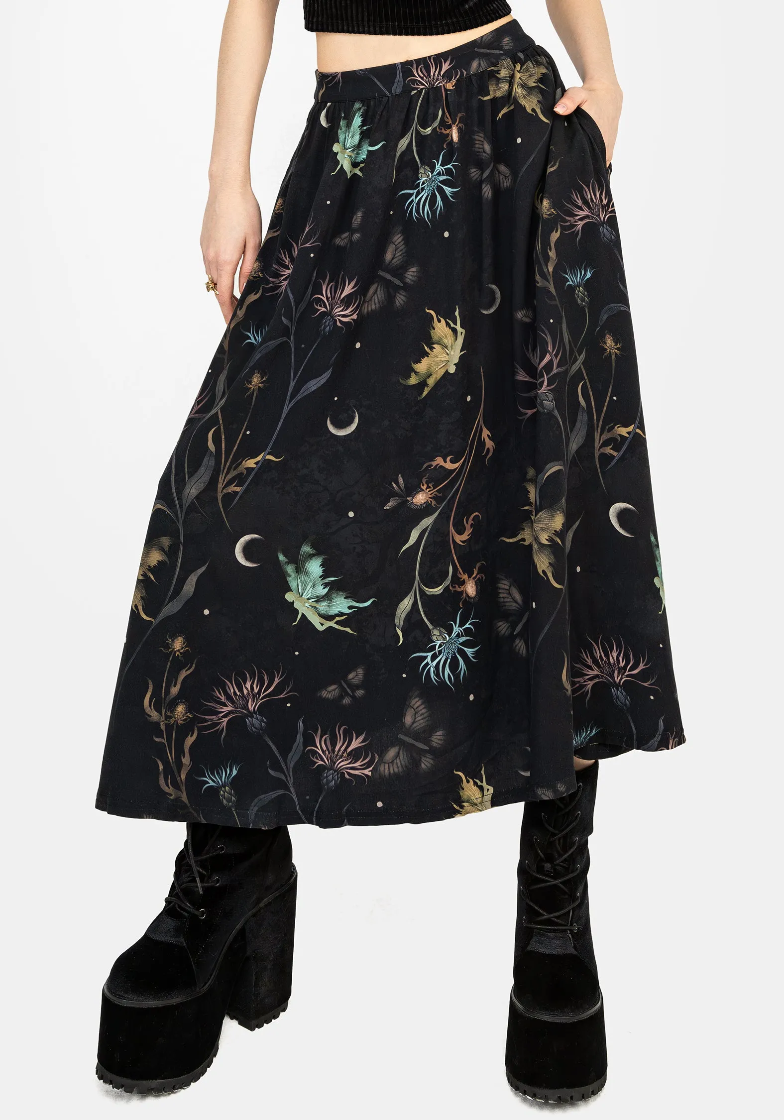 Rosanella Floral Print Midi Skirt sold by Disturbia