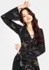 Rosanella Floral Print Flare Sleeve Wrap Top sold by Disturbia