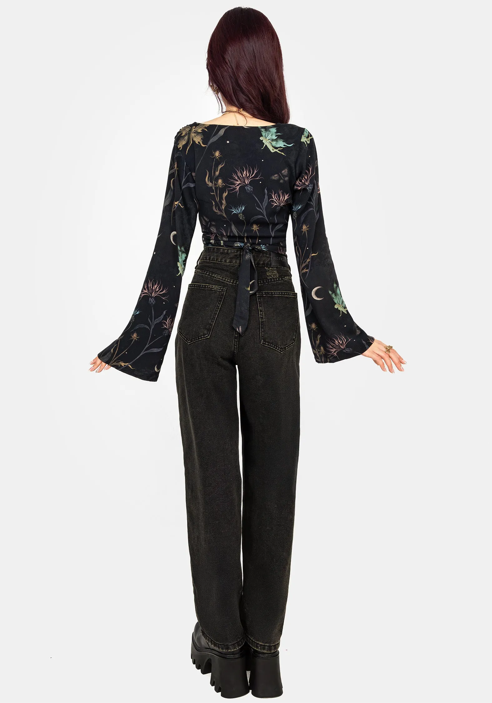 Rosanella Floral Print Flare Sleeve Wrap Top sold by Disturbia product image thumbnail 3