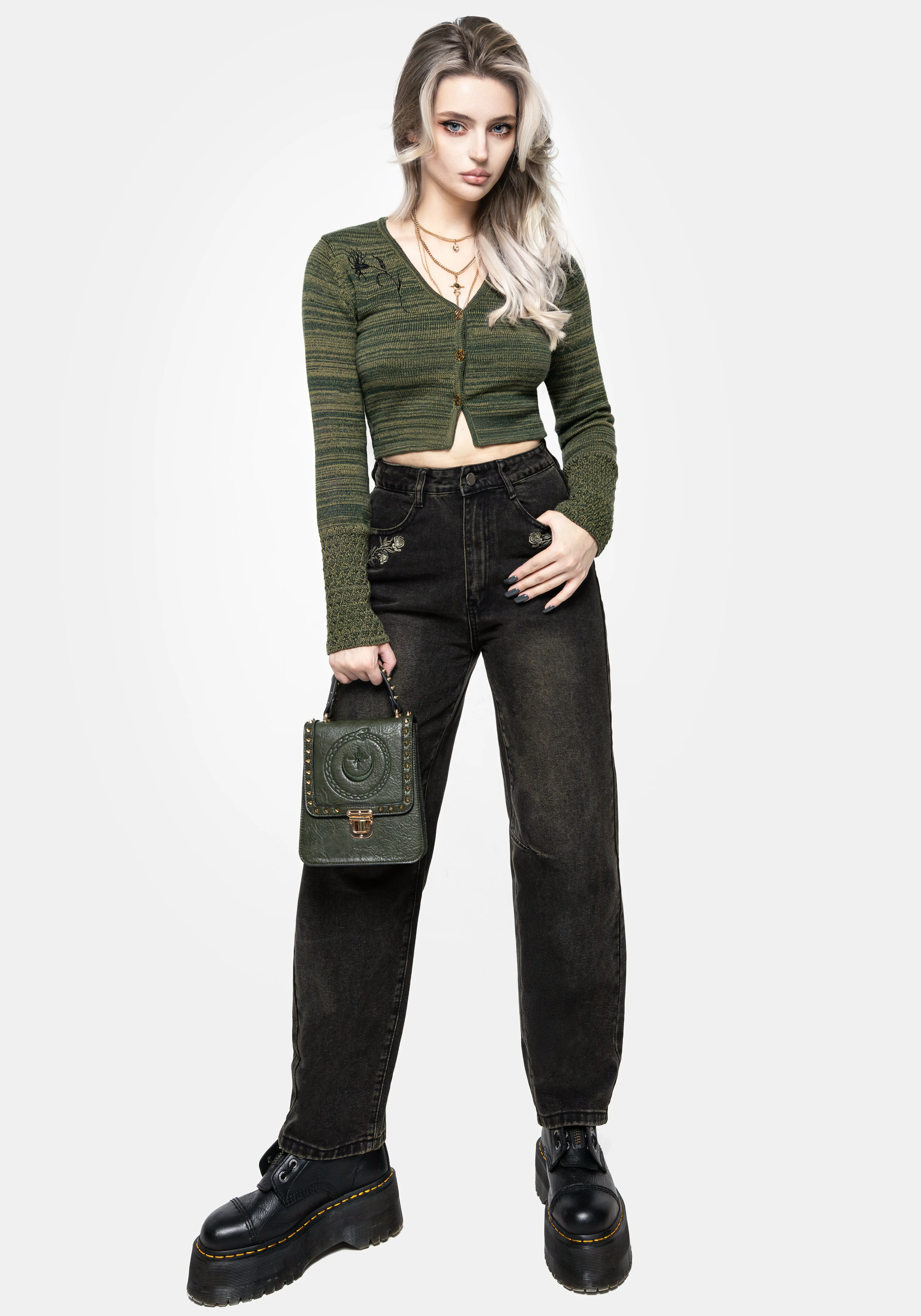 Diastella Floral Embroidered Crop Cardigan sold by Disturbia product image thumbnail 4