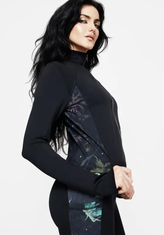 Rosanella Floral Fairy Print Athleisure Sports Jacket sold by Disturbia