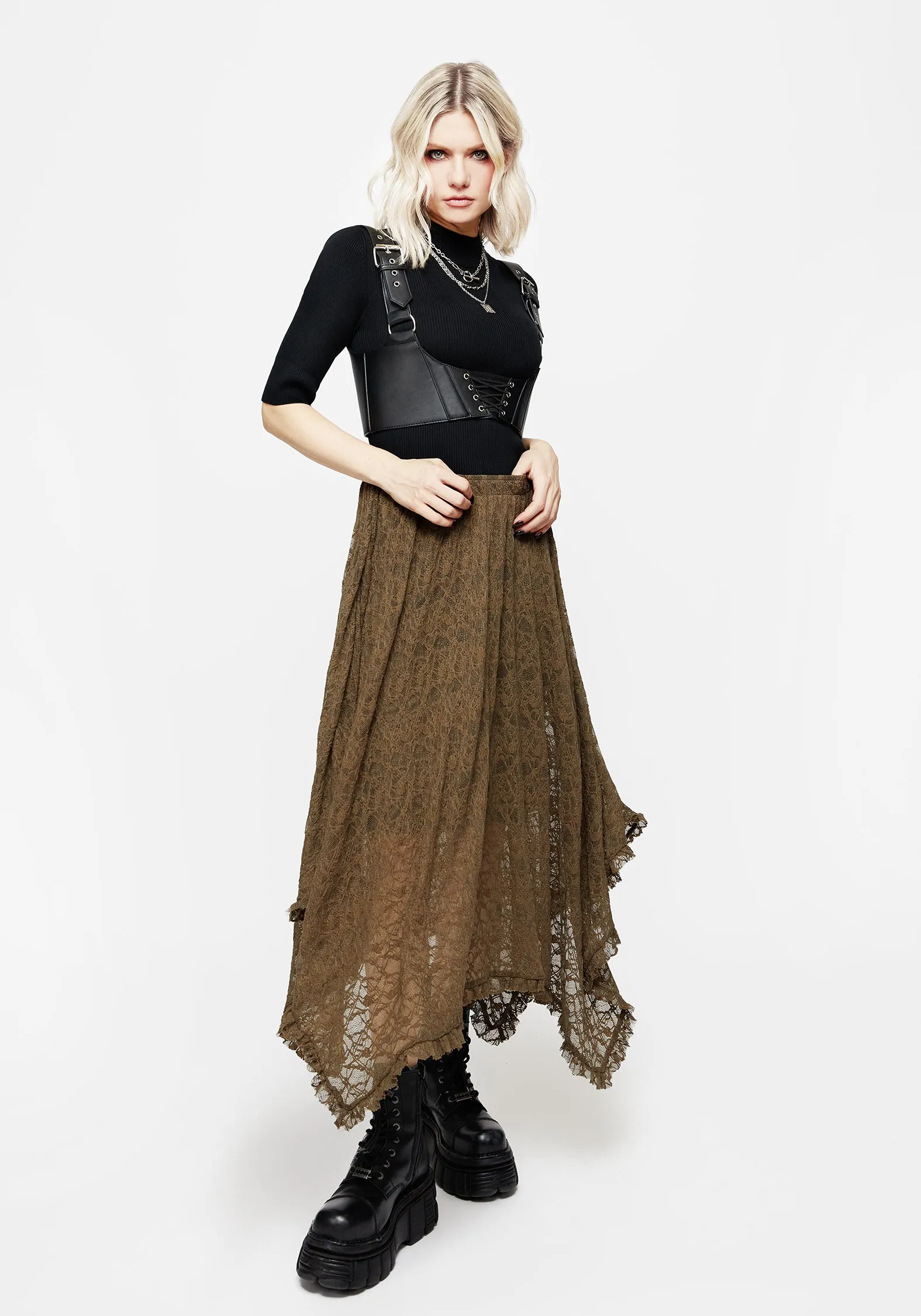 Polaire Lace Up Corset Harness sold by Disturbia product image thumbnail 4