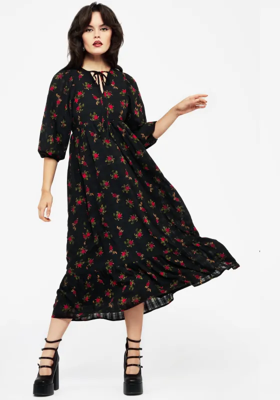 Darcey Floral Print Chiffon Midaxi Dress sold by Disturbia