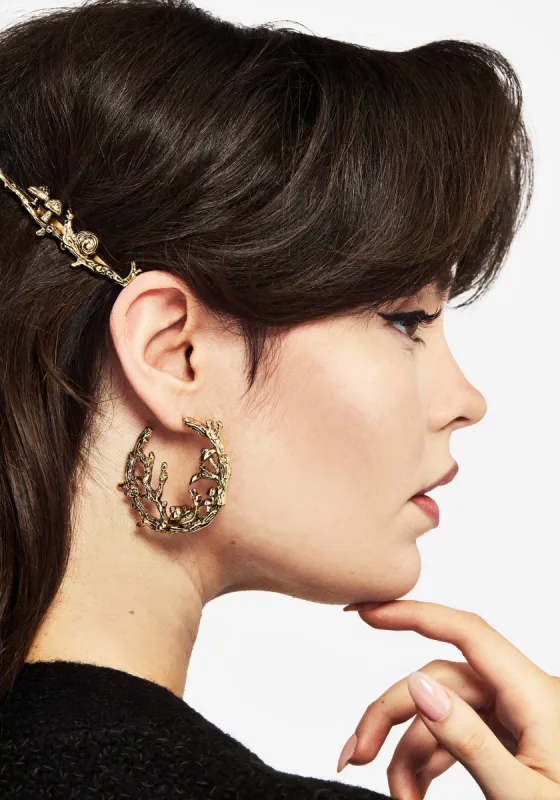 Zinnia Hoop Earrings - Gold made by Disturbia