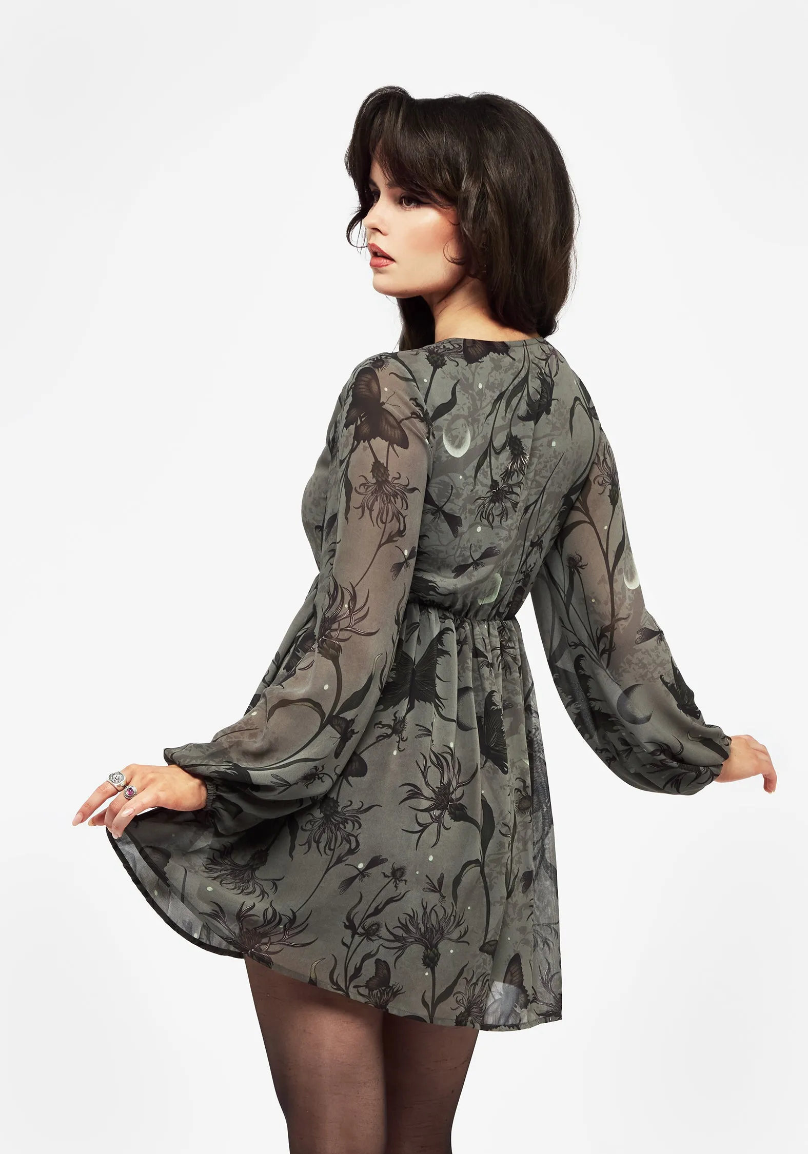 Gloriana Floral Print Chiffon Mini Dress sold by Disturbia product image thumbnail 3