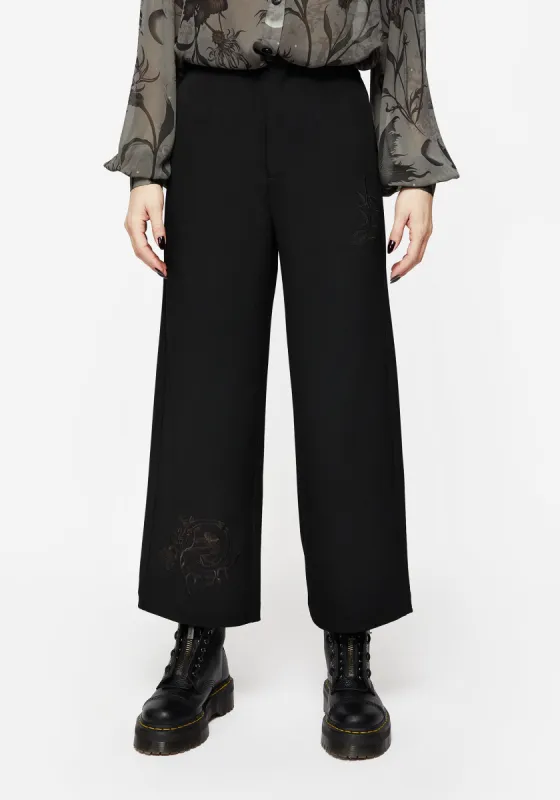 Amalthea Embroidered Tailored Wide Leg Trousers sold by Disturbia