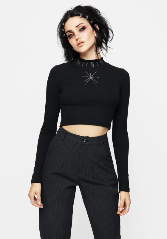 Atracid Embroidered Funnel Neck Crop Top sold by Disturbia