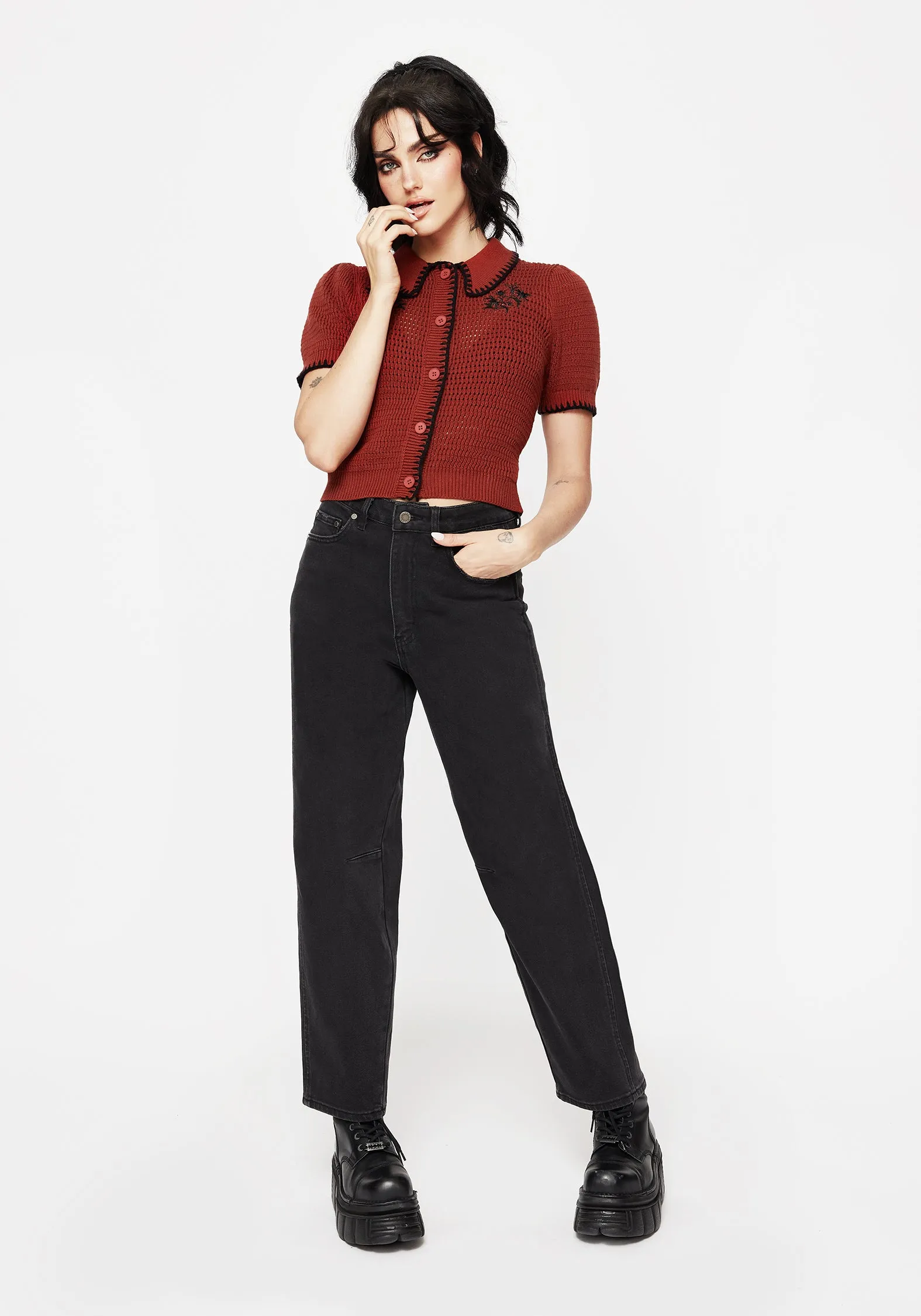 Malevolence Denim Barrel Leg Jeans sold by Disturbia product image thumbnail 4