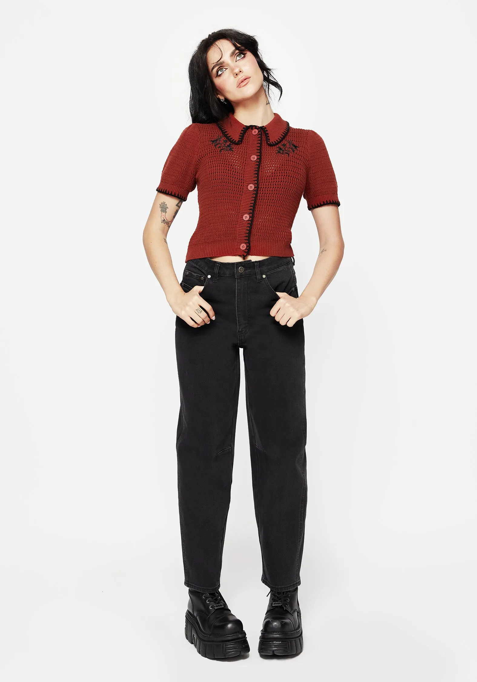 Malevolence Denim Barrel Leg Jeans sold by Disturbia product image thumbnail 5