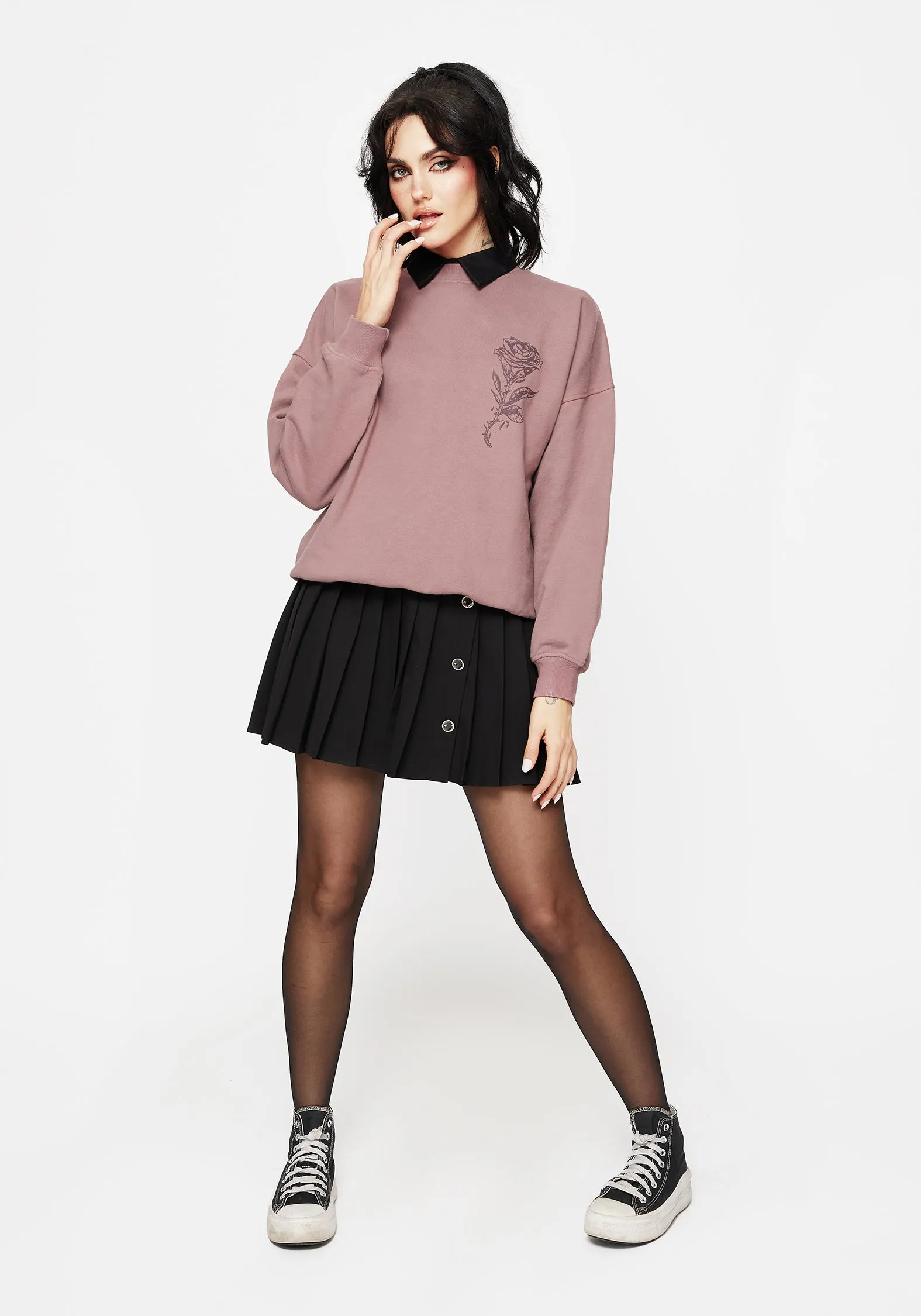 Corvus Graphic Print Crew Neck Jumper sold by Disturbia product image thumbnail 4