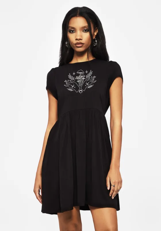 Mystify Embroidered Skater Mini Dress sold by Disturbia