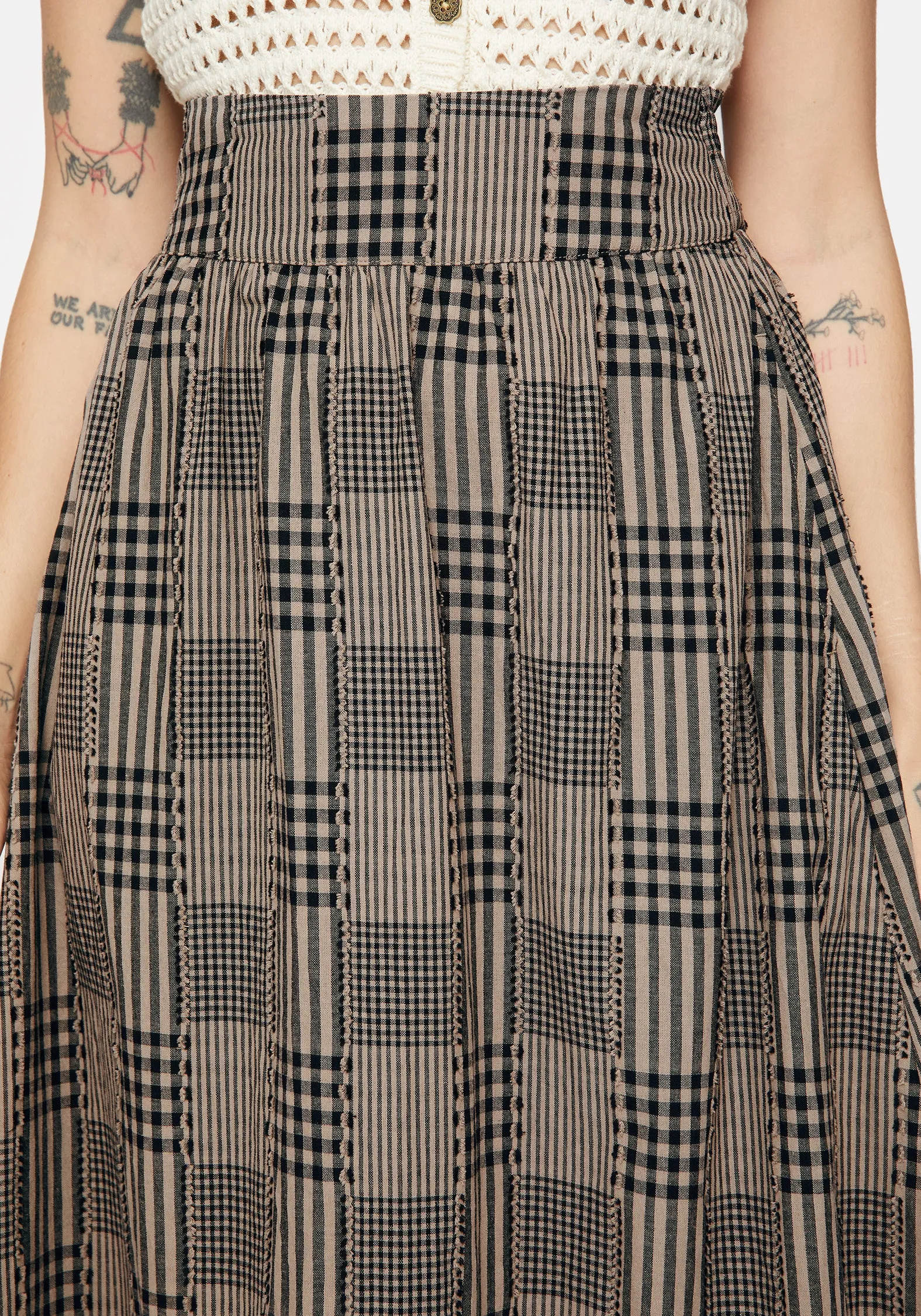 Mabel Check Midi Skirt sold by Disturbia product image thumbnail 2