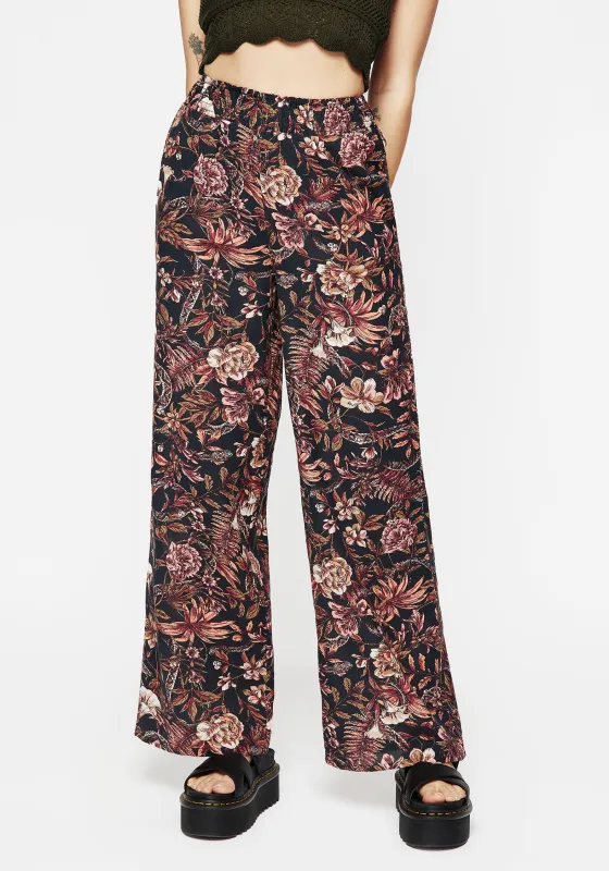 Bashe Cotton Floral Snake Print Wide Leg Trousers sold by Disturbia