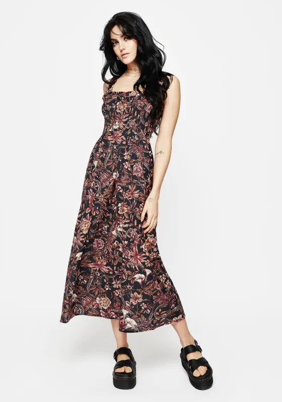 Bashe Cotton Floral Snake Print Midaxi Dress sold by Disturbia