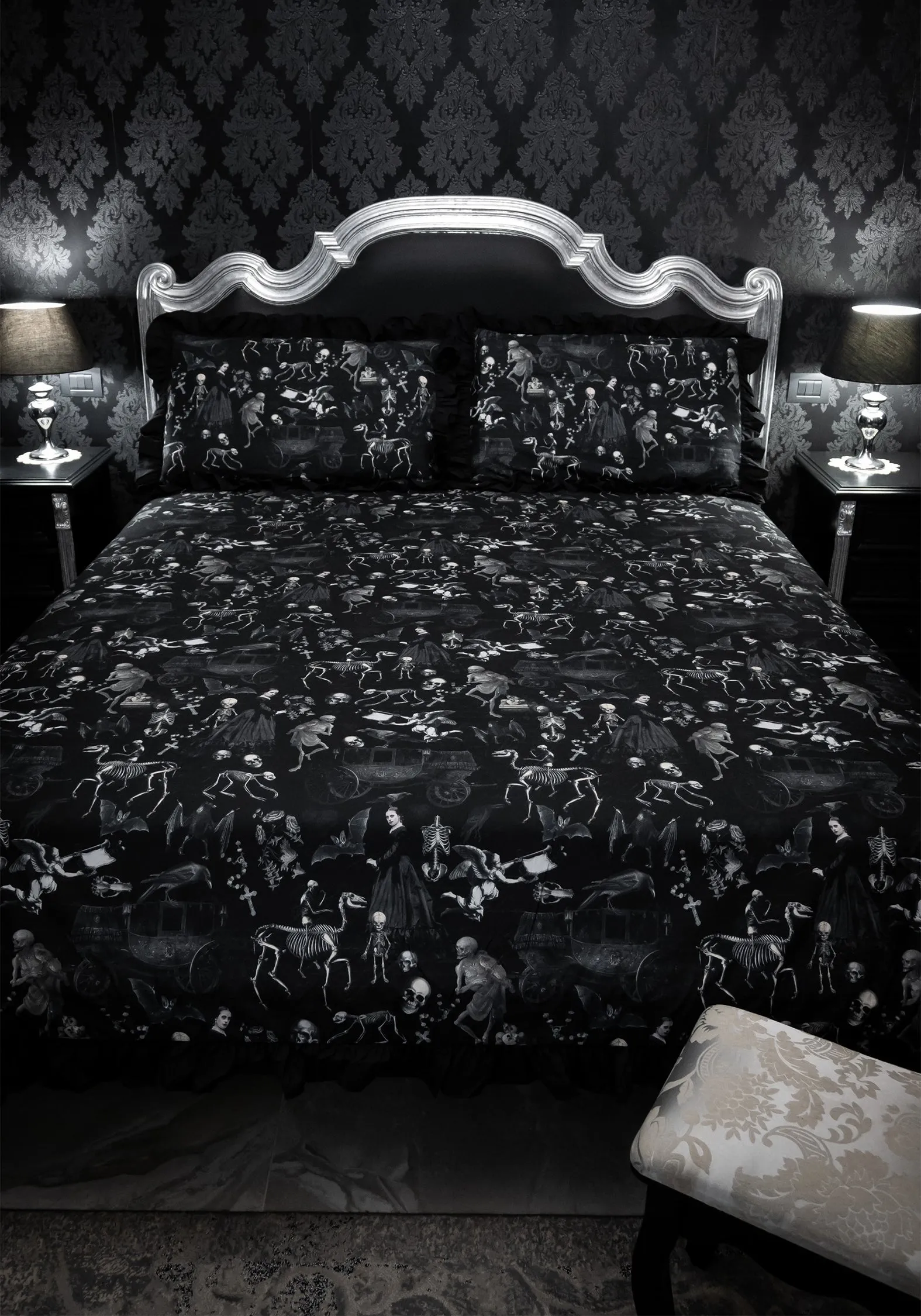 Melancholia Ruffle Bedding Set - UK King sold by Disturbia product image thumbnail 2