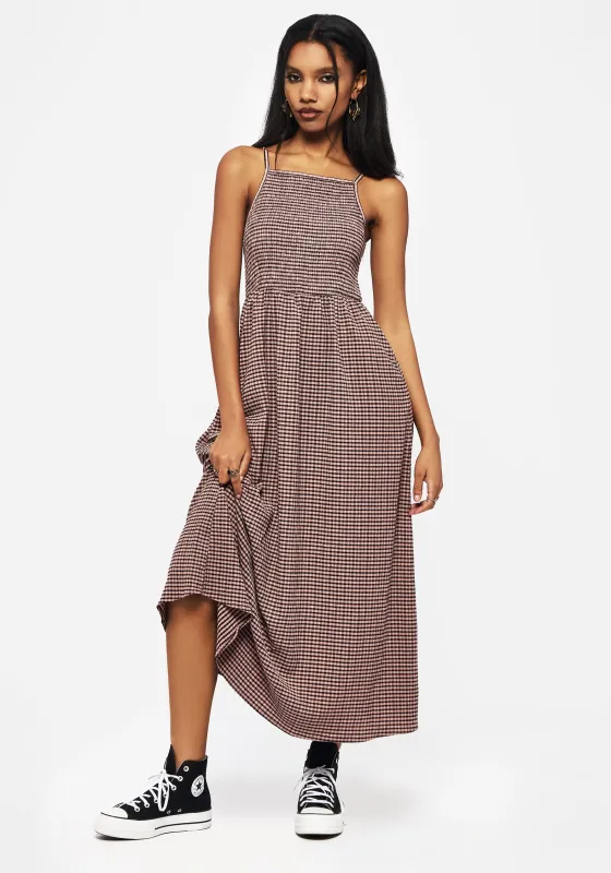 Midora Crinkle Check Racerback Midaxi Dress sold by Disturbia