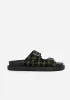 Terra Gingham Buckle Sandals sold by Disturbia