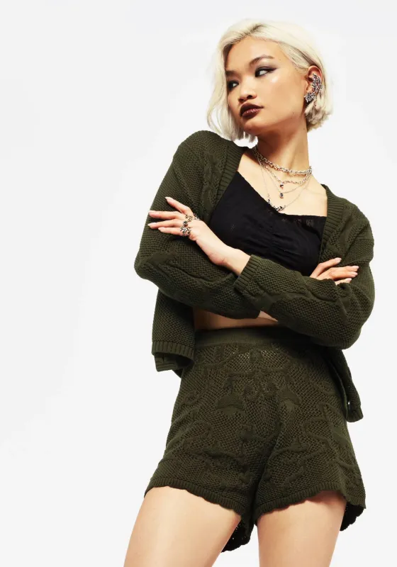 Tulip Jacquard Knit Shorts sold by Disturbia