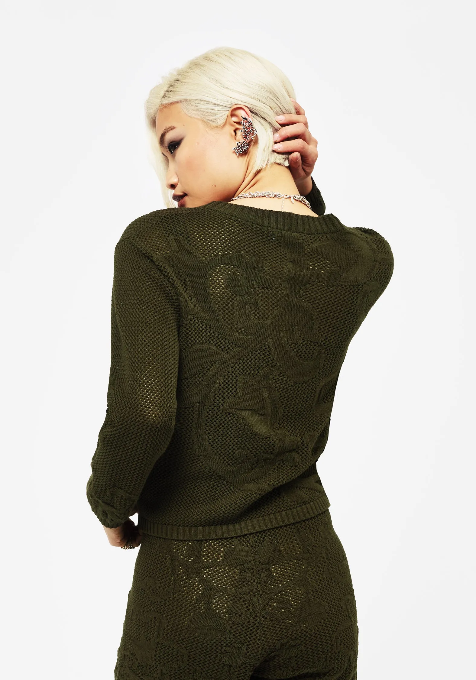 Tulip Jacquard Knit Cardigan sold by Disturbia product image thumbnail 3
