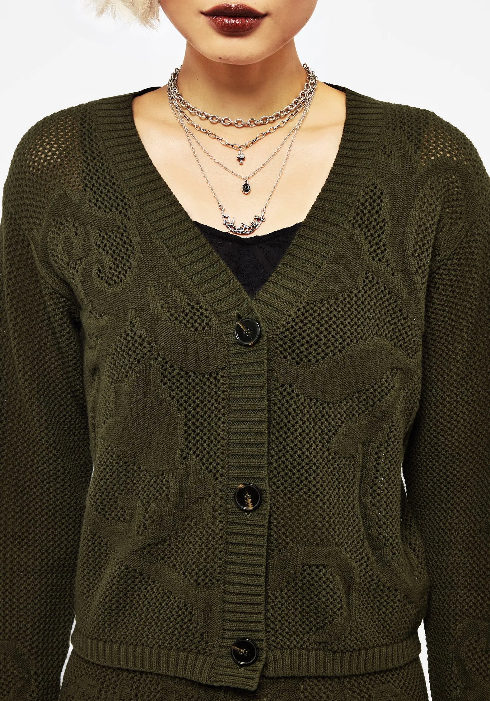 Tulip Jacquard Knit Cardigan sold by Disturbia product image thumbnail 2