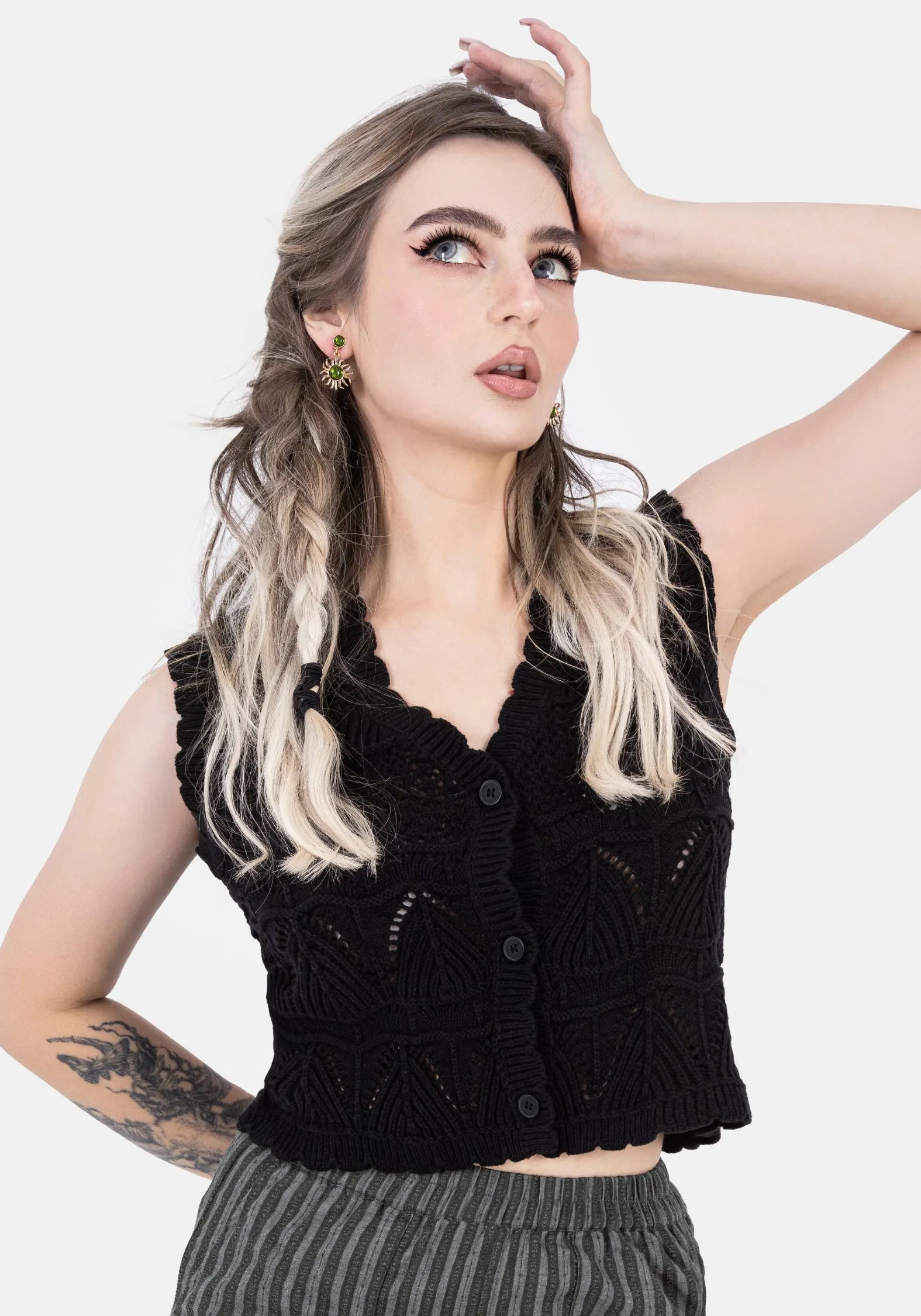 Belleville Sleeveless Knit Waistcoat sold by Disturbia product image thumbnail 4