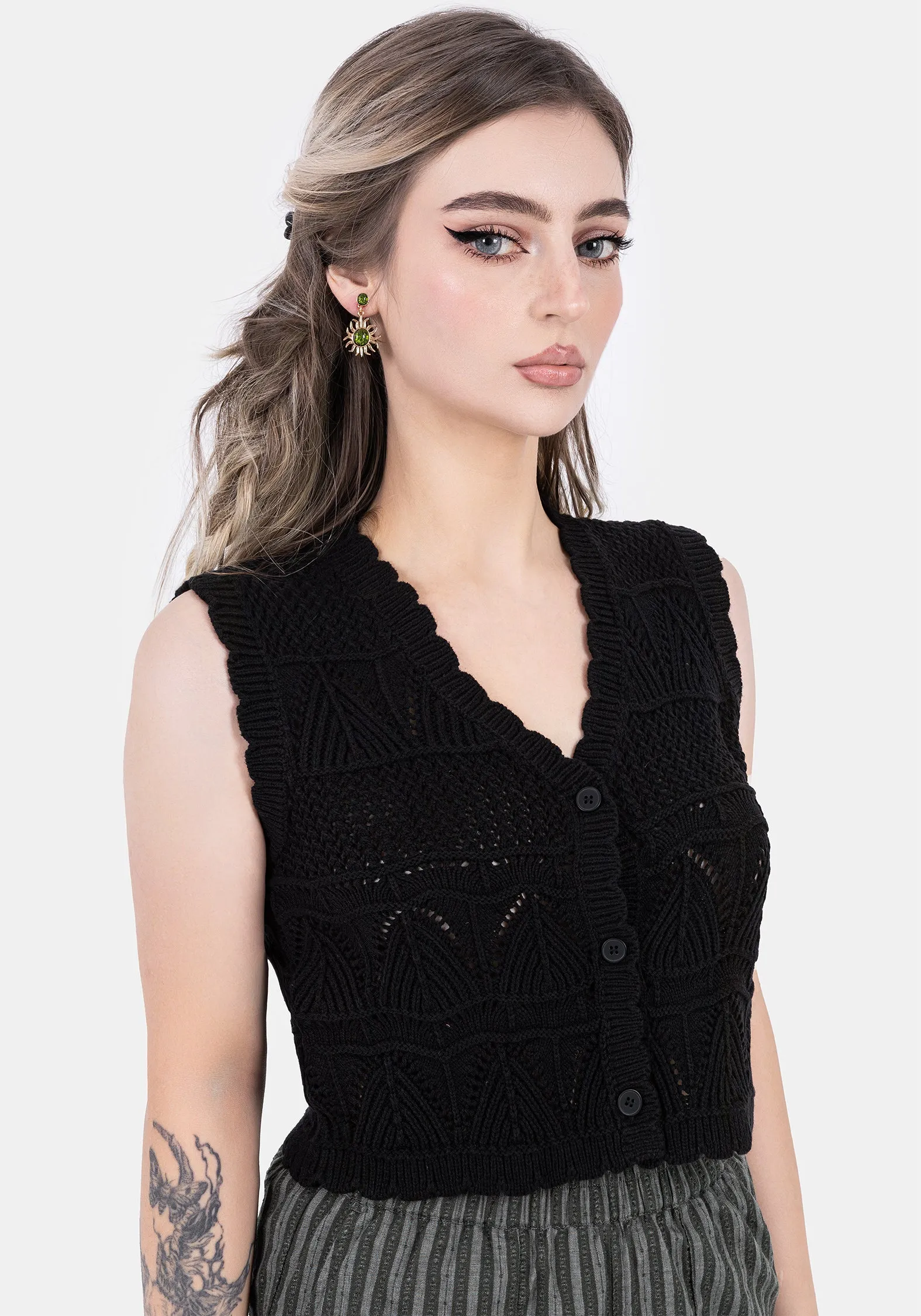 Belleville Sleeveless Knit Waistcoat sold by Disturbia