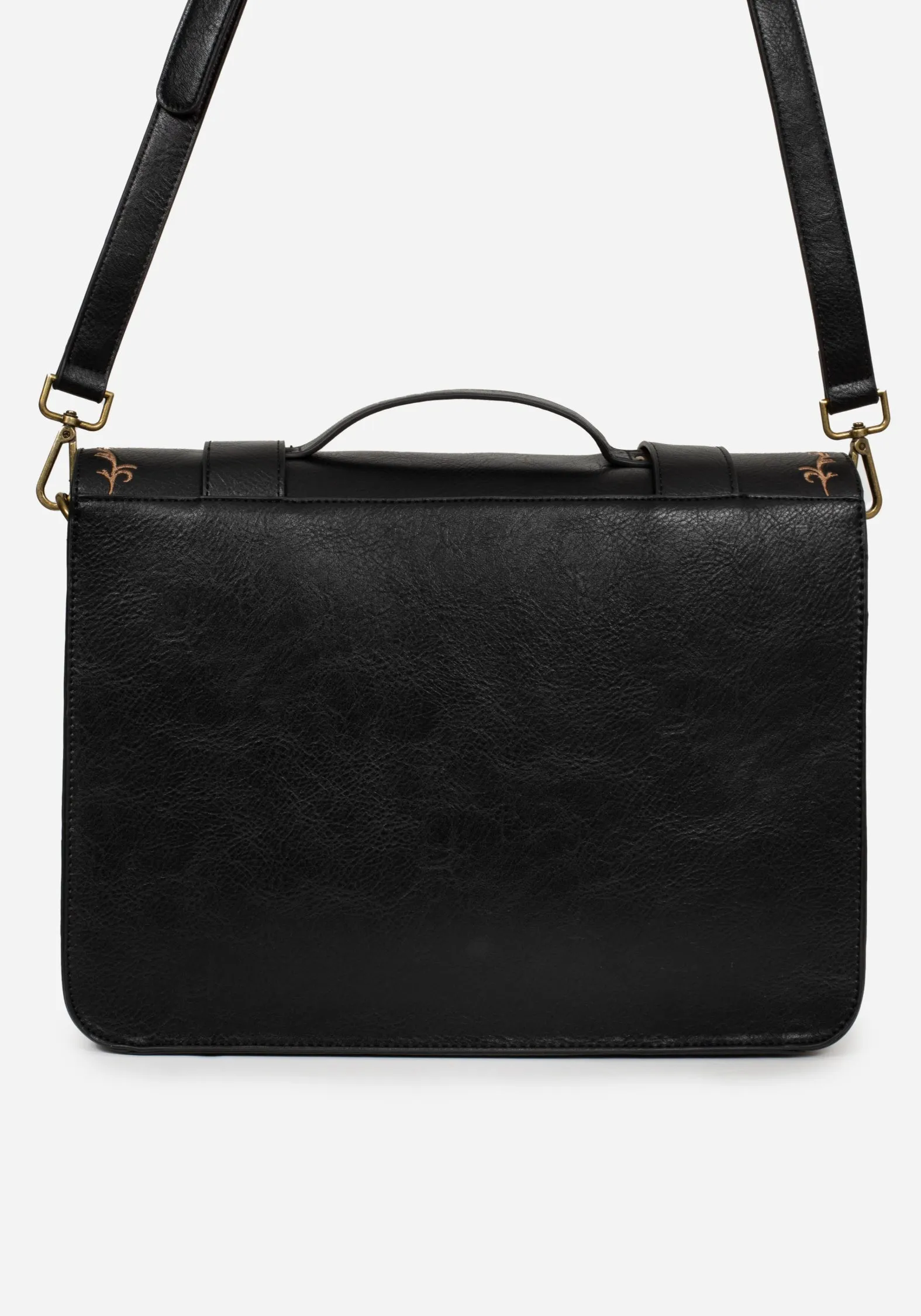 Calyptra Moth Buckle Vine Embroidered Satchel Bag - Black sold by Disturbia product image thumbnail 4