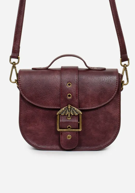 Calyptra Moth Buckle Crossbody Satchel Bag sold by Disturbia