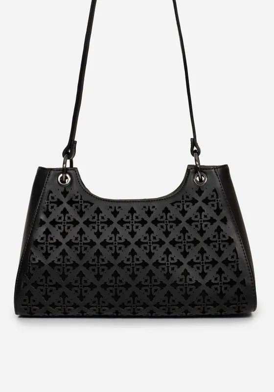 Crux Cut Out Faux Leather Shoulder Bag sold by Disturbia