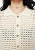 Drifter Pointelle Knit Button Up Top sold by Disturbia