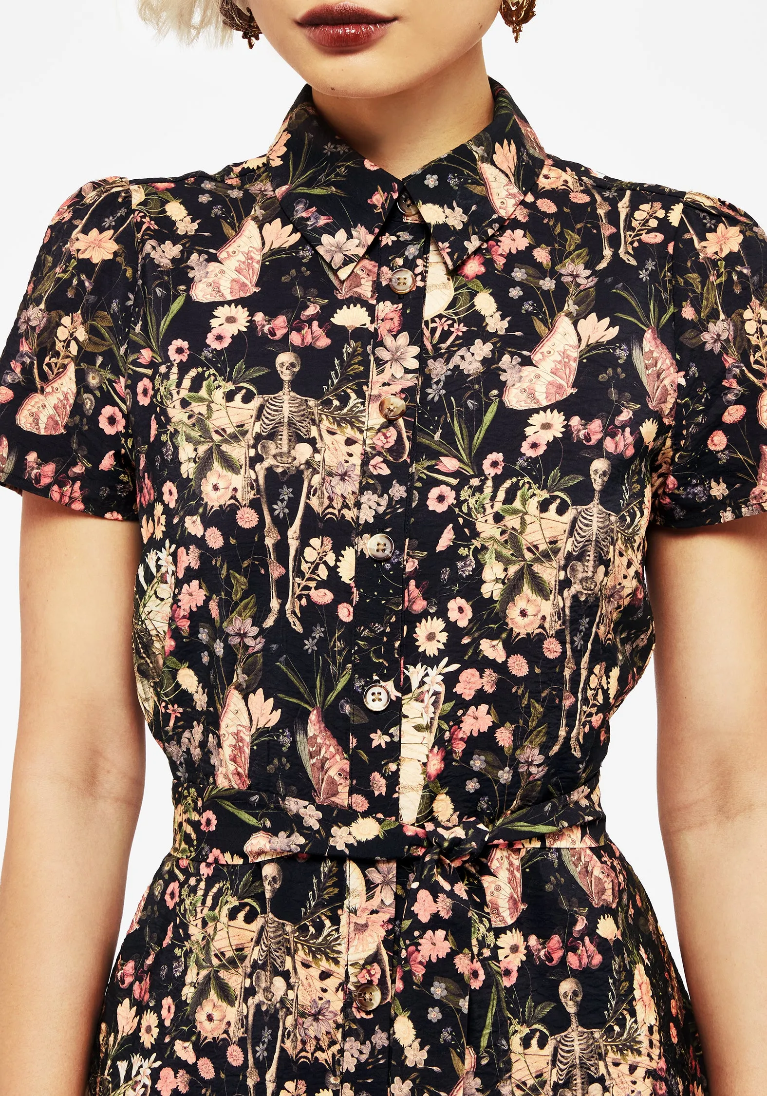 Pixie Floral Print Mini Shirt Dress sold by Disturbia product image thumbnail 2