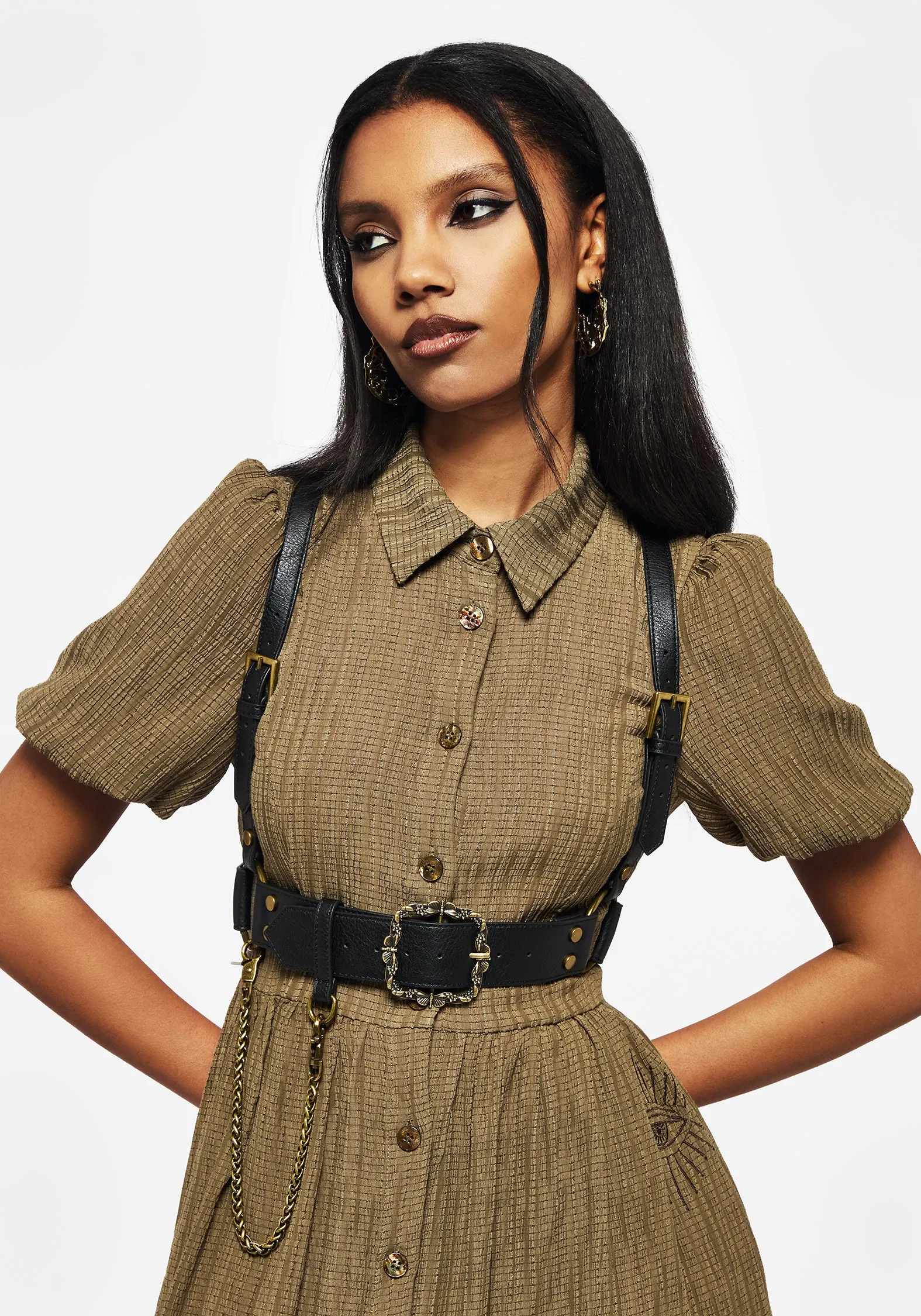 Elder Buckle Chain Harness sold by Disturbia