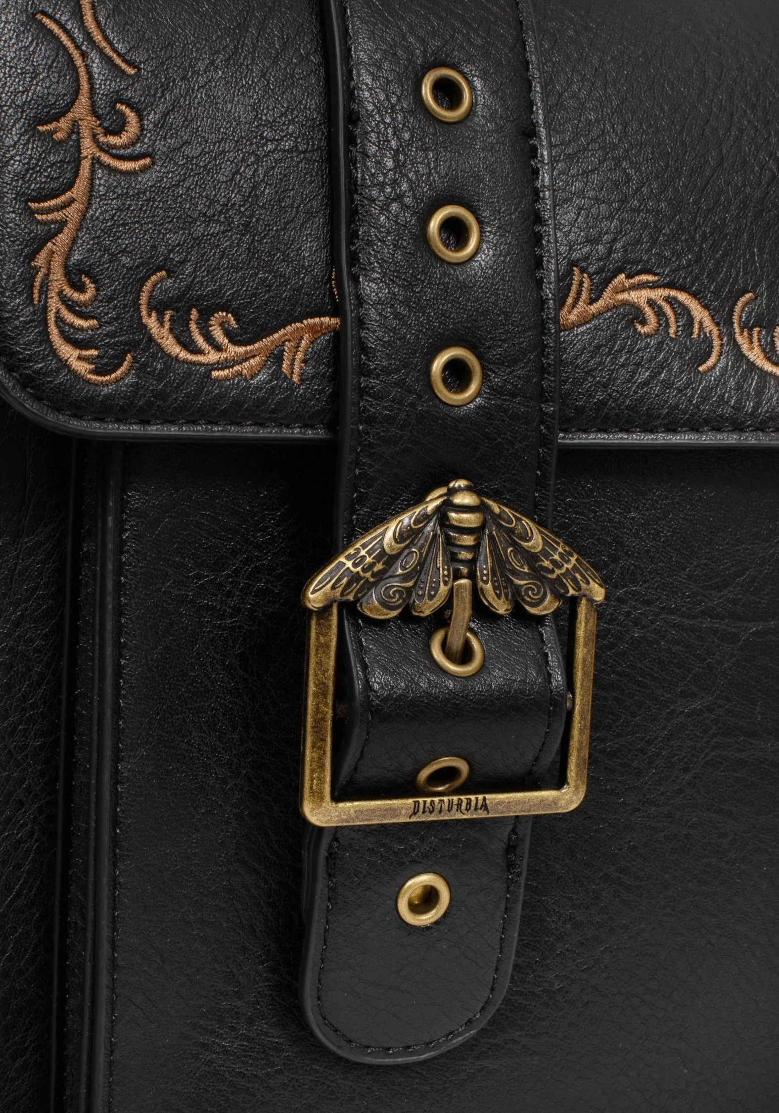 Rosamoth Buckle Vine Embroidered Satchel Bag - Black sold by Disturbia product image thumbnail 3