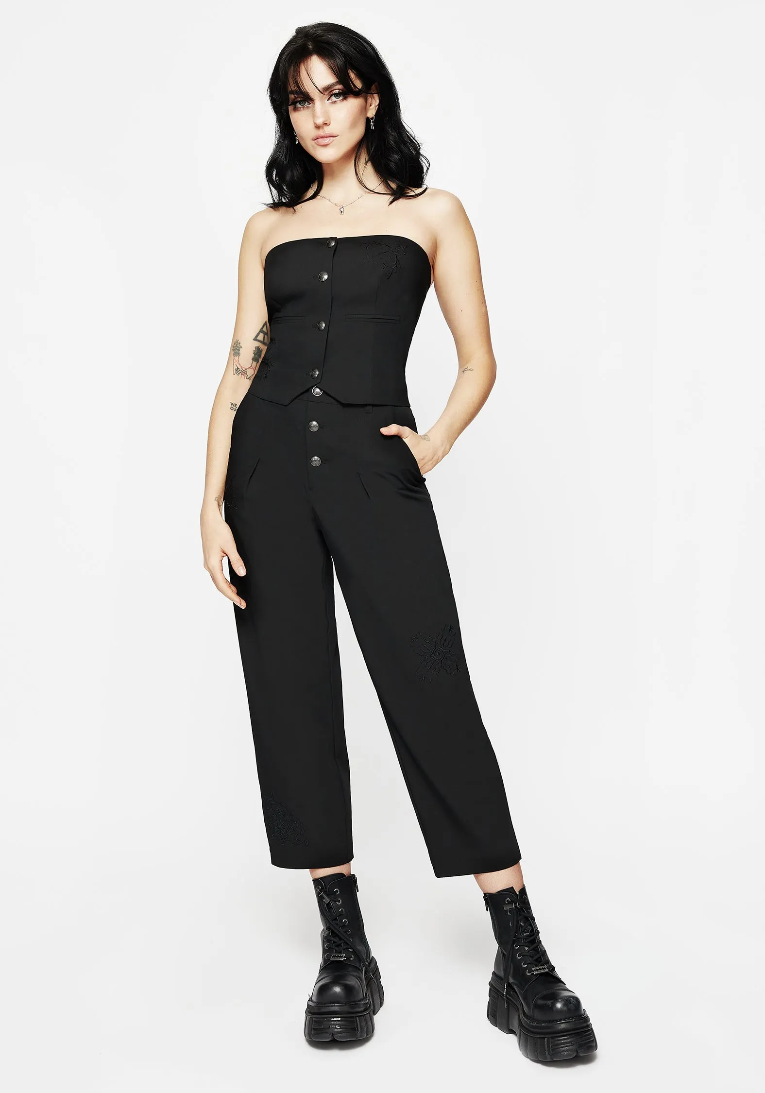 Moonbow Embroidered Strapless Tailored Waistcoat sold by Disturbia product image thumbnail 4