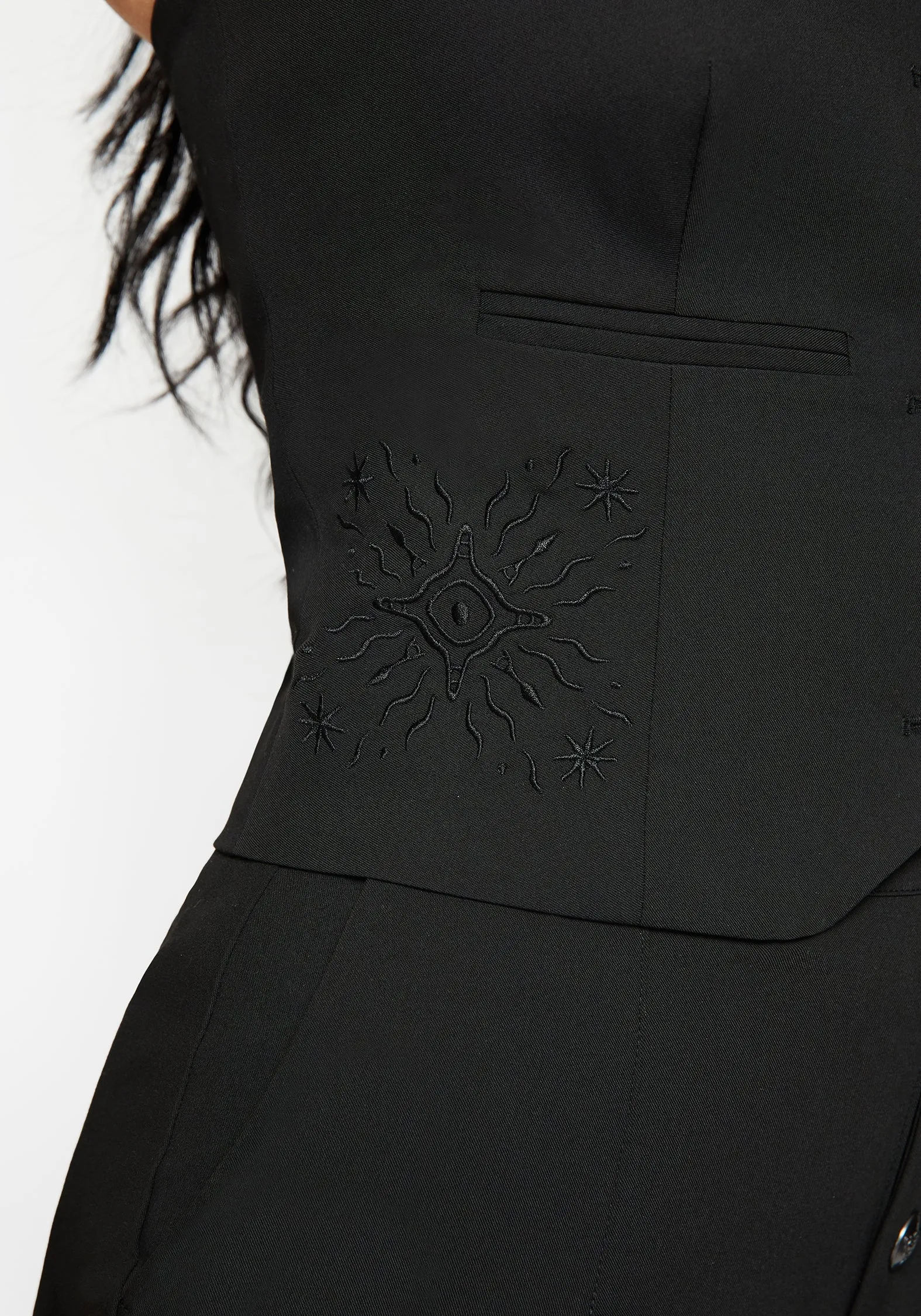 Moonbow Embroidered Strapless Tailored Waistcoat sold by Disturbia product image thumbnail 5