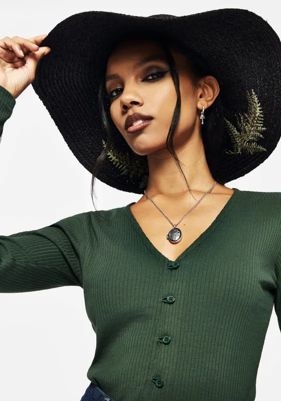 Osmunda Fern Embroidered Sun Hat sold by Disturbia