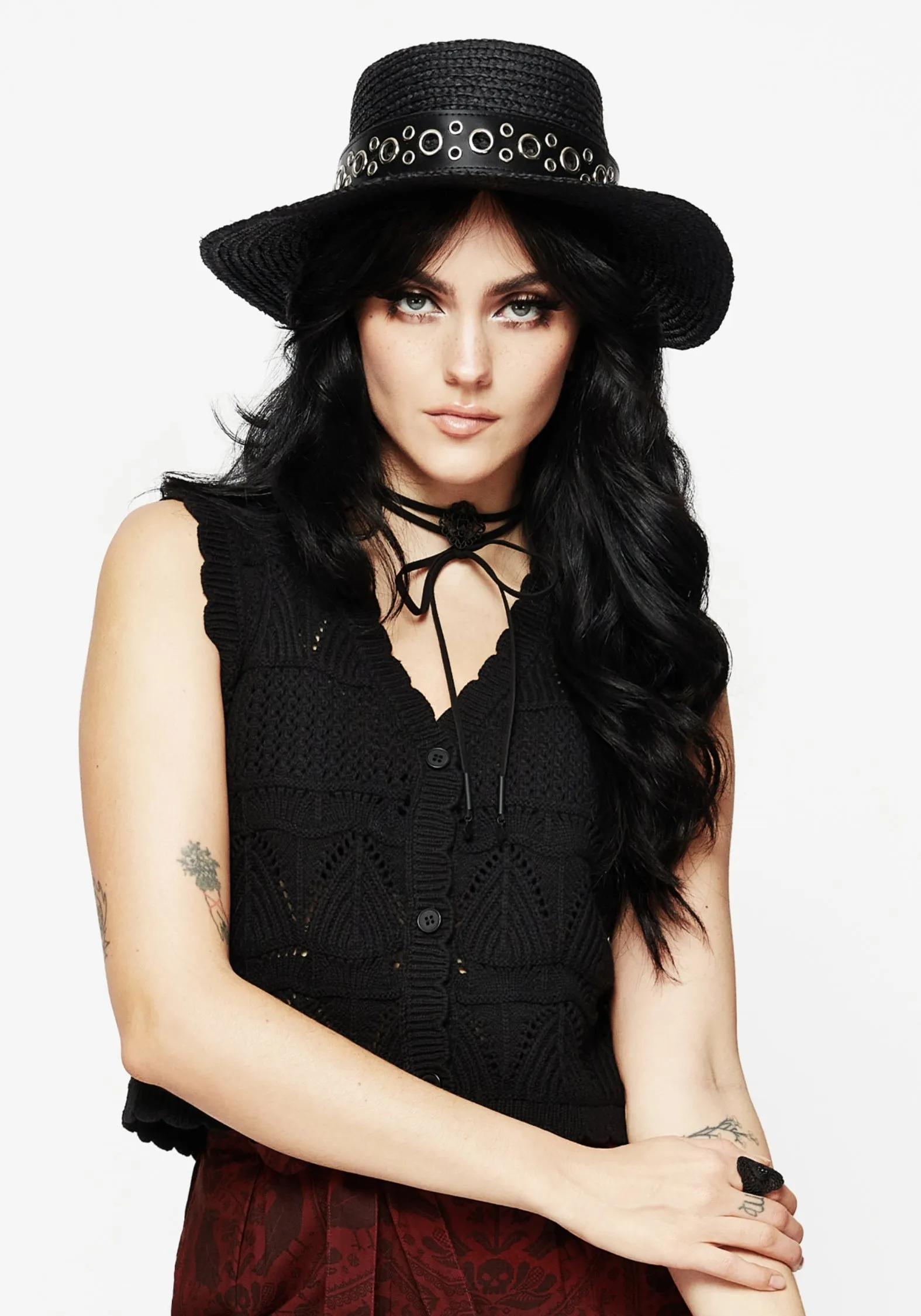 Banish Eyelet Belted Sun Hat sold by Disturbia