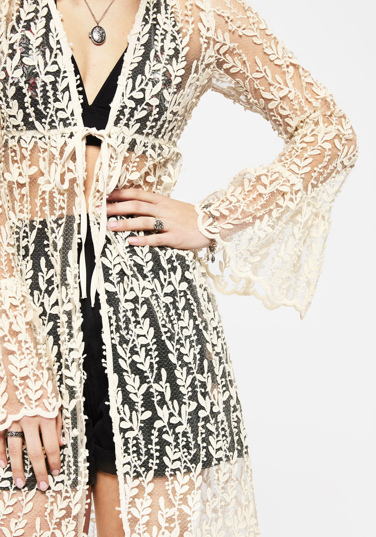 Evangeline Lace Kimono sold by Disturbia product image thumbnail 2