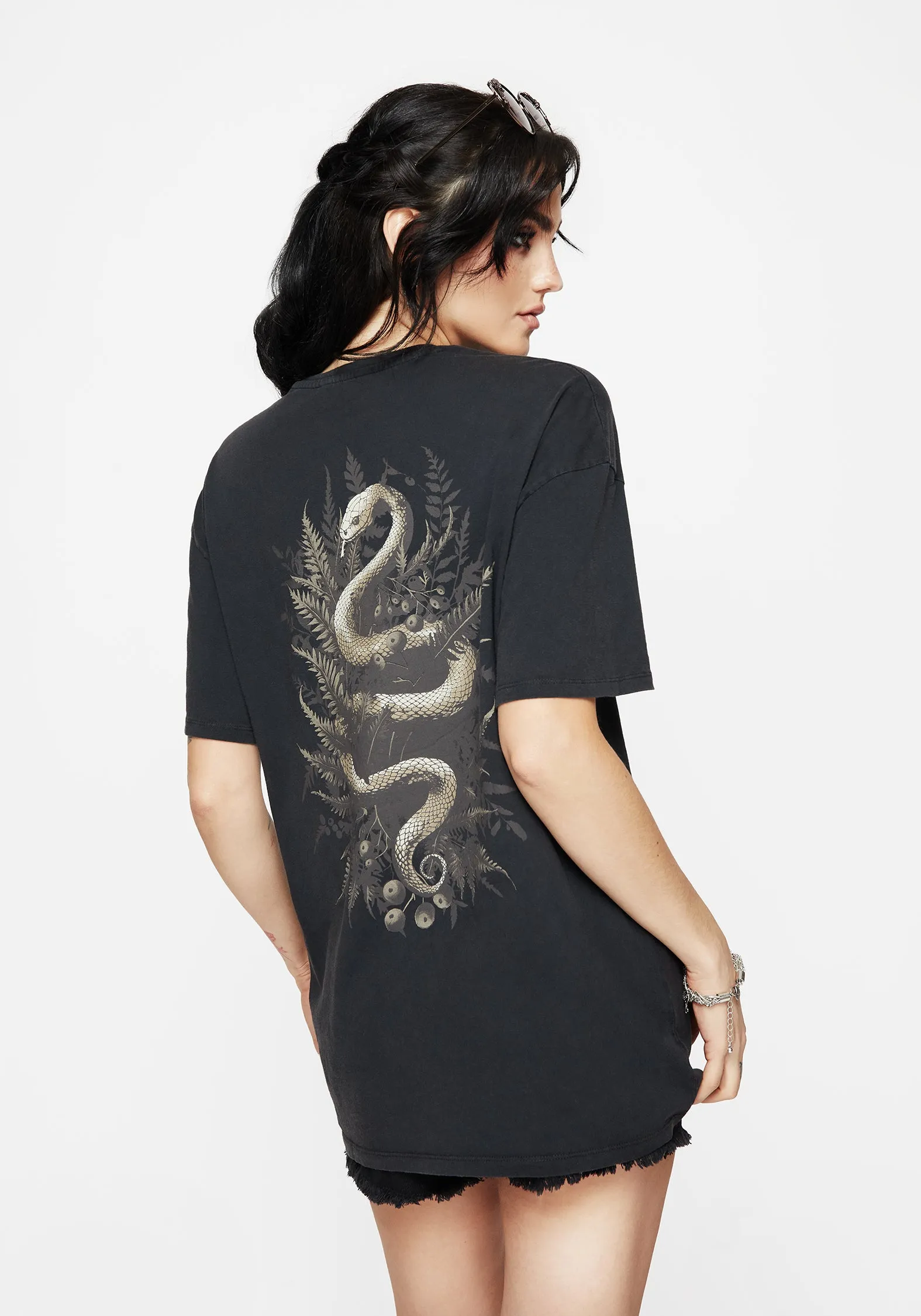 Gravity Cotton Snake Printed T-Shirt sold by Disturbia product image thumbnail 3
