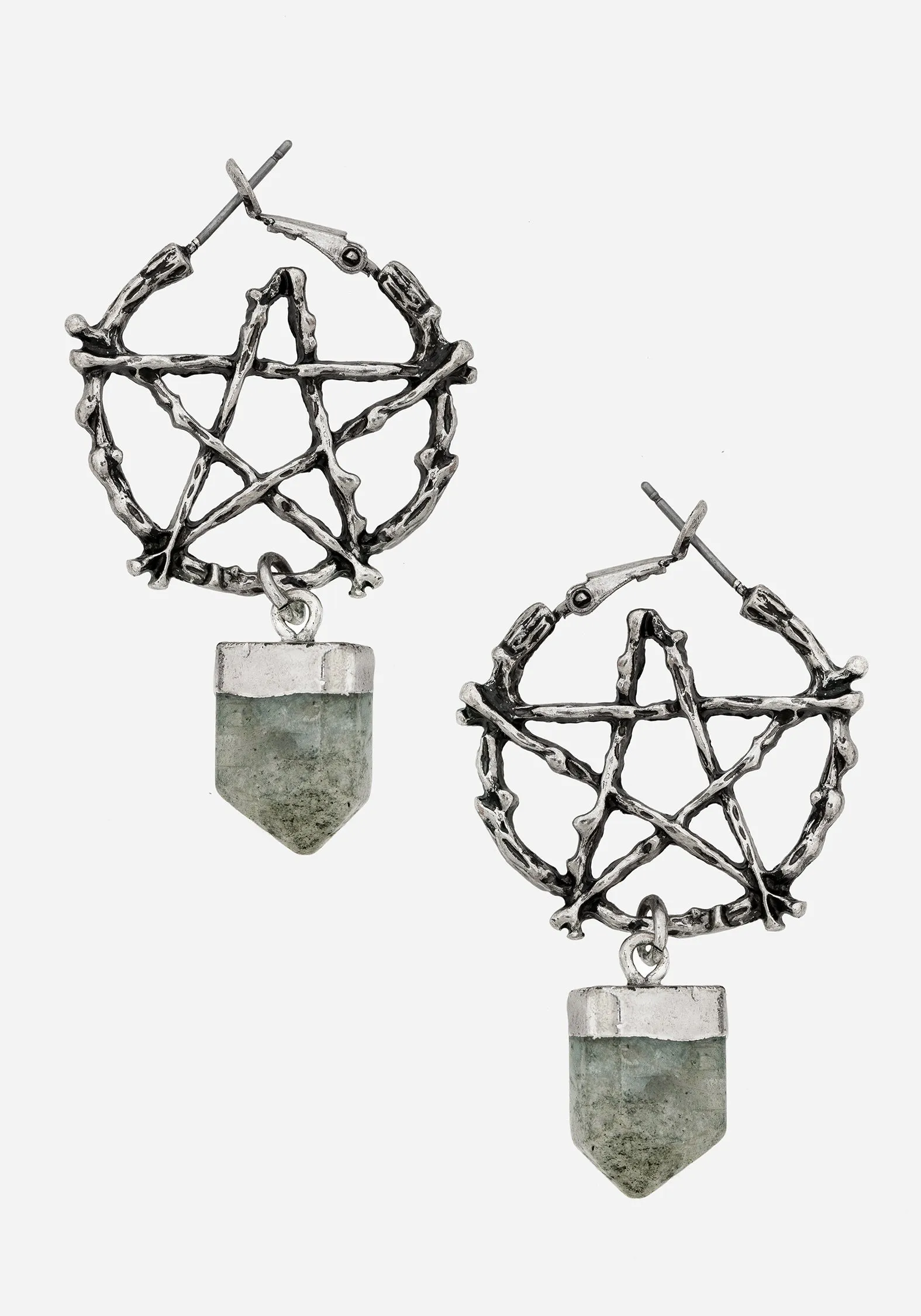 Lauma Pentagram Labradorite Hoop Earrings sold by Disturbia product image thumbnail 2
