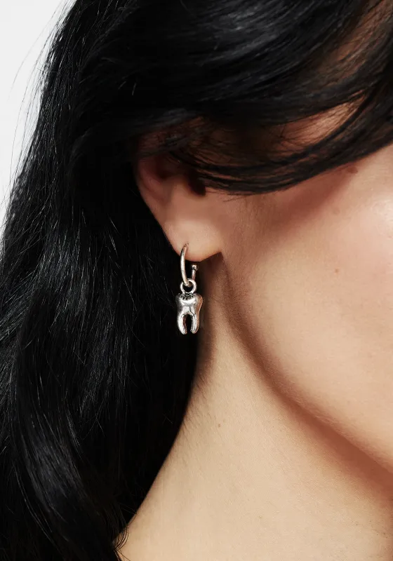 Tooth Charm Hoop Earrings sold by Disturbia