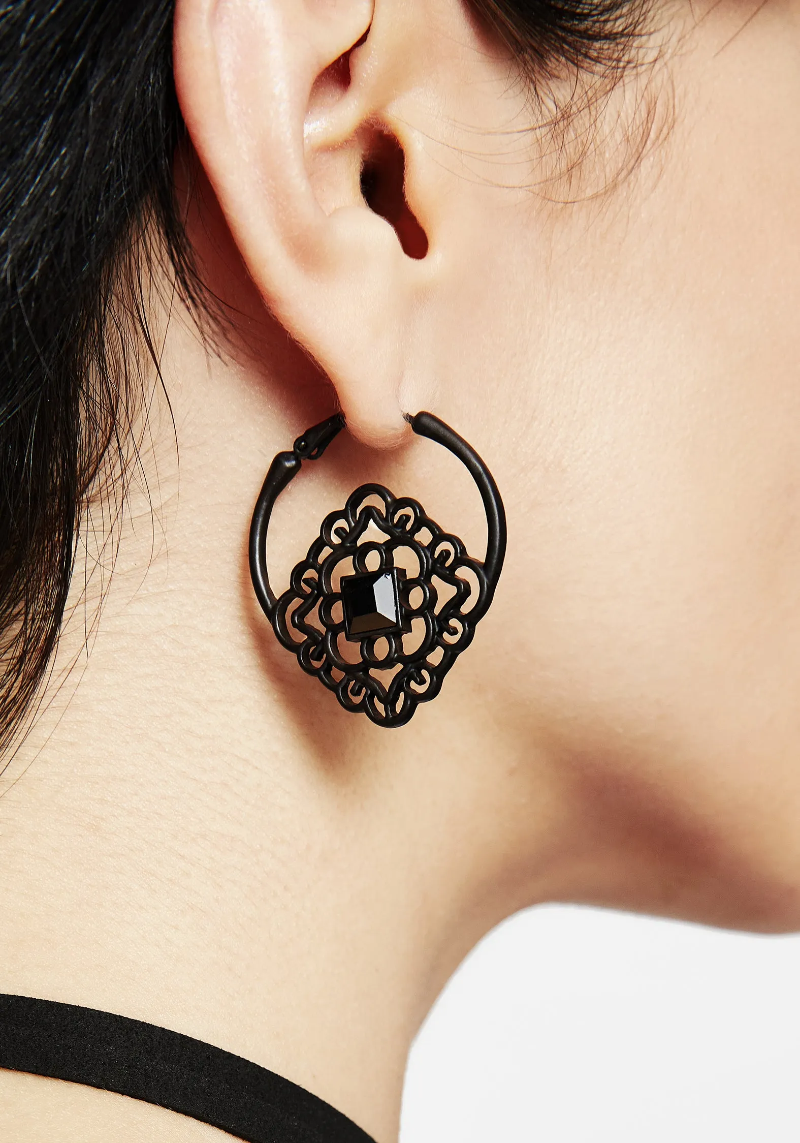 Elaine Ornate Hoop Earrings sold by Disturbia product image thumbnail 3