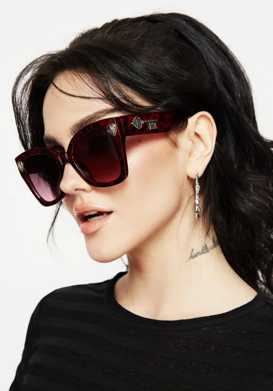 Claustrum Gothic Key Tortoiseshell Sunglasses - Red sold by Disturbia