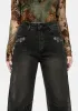 Veltha Floral Embroidered Denim Barrel Leg Jeans sold by Disturbia